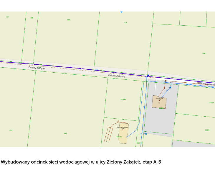 Realizacja zadania  ,,Budowa sieci wodociągowej w ulicy Zielony Zakątek w Hrubieszowie - (Etap A-B)’’ 